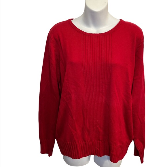 Dress Barn Red Sweater.  Size large. Perfect For that holiday party - Picture 3 of 13